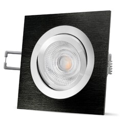 QF-2 LED-Einbaustrahler Alu schwarz schwenkbar 6W COB neutral weiß GU10