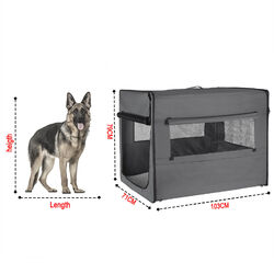 Hundebox faltbar S- XXXL Hundetransportbox Auto Transportbox Hundetasche Grau