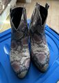Tamaris Boots Schlangenmuster Größe 40 Lila / Beige / Blau