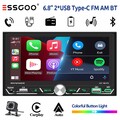 2 DIN 6.8" Autoradio Wireless Apple Carplay Android Auto AM FM RDS BT USB Type-C