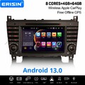 4+64GB Android 14 CarPlay Autoradio GPS Mercedes C/G/CLC Klasse W203 DAB+ 8 Kern