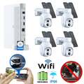 Akku Solar 4MP WLAN Überwachungskamera Set Außen Funk Audio 10CH NVR  CCTV HDMI