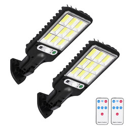 4er 5000W Solarleuchte mit Bewegungsmelder Außen Lampe Fluter LED Strahler Licht