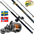 FLADEN Norwegen Deluxe Meeres Combo - Hochsee Rute + Multirolle - Boot Angel Set