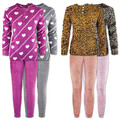 Damen Winter Pyjama warm weiches Fleece verschiedene Farben schwarz rosa Chenille VEQUE