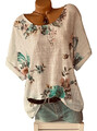 ITALY Gr.44,46,48  Longshirt,Tunika,Bluse,Shirt,Muster,Oversize,Baumwolle,NEU