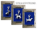 CHARM ANHÄNGER HUND 3D glänzend DACKEL TECKEL WELPE mit 925er SILBER KARABINER