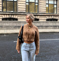 Zara strickpullover mit zopfmuster GR-M Hellbraun