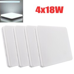 4x18W LED Deckenleuchte Deckenlampe Ultraflach Panel Badezimmer Wohnzimmer Flur