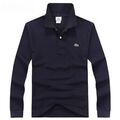 Men's Lacoste2 Mesh Poloshirt Classic Fit Button Down Long Sleeve T-shirt Top.