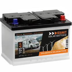 Solarbatterie 105Ah 12V Wohnmobil Boot Solar Batterie statt 100Ah 80Ah 90Ah