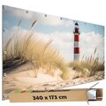 Motiv Plane Garten groß Sichtschutz Bauzaun Deko Banner Leuchtturm Dünen Strand