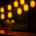 Solarleuchte Lichterkette Außen Terrassen Balkondeko 8x LED Lampion L 650 cm