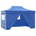 vidaXL Faltzelt Pop-Up mit 4 Seitenteilen 3x4,5 m Blau LIF