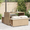 Gartenmöbel Essgruppe Sitzgruppe Gartengarnitur Kissen 3-tlg. Poly Rattan vidaXL