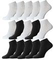 Herren Damen Unisex Sneaker Socken Sportsocken Kurzsocken schwarz weiß Gr.36-46