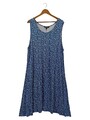 Ulla Popken Kleid, Gr. 50/52, Blau, Blumenmuster, Bohemian Stil