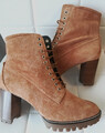 Högl Damen Style Hiker Stiefelette Nut Plateau-Stiefel Leder Wlnter Größe 41 neu