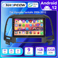 32GB Android 12 Autoradio GPS Navi WIFI FM RDS Für Hyundai Santa Fe 2 2006-2012