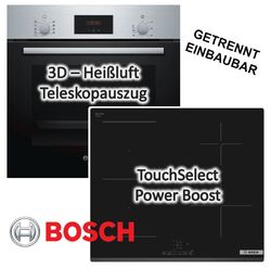 Herdset Bosch Einbau-Backofen mit Induktionskochfeld - autark, 60 cm NEU