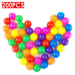 200x bunte Bälle für Bällebad 5.5 cm Babybälle Plastikbälle Kinder Baby 