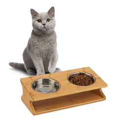 Napfstation Katzennapf Doppelnapf Napfset Napfbar Näpfe erhöhter Fressnapf Katze