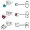 Silber Ohrstecker Set 925 Sterling Silber mit Zirkonia hypoallergen für Damen