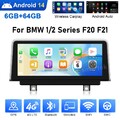 10.25" Android 14 Autoradio CarPlay 64GB GPS Navi Für BMW 1/2er F20 F21 F23 NBT