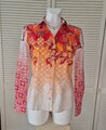 Eterna Hemdbluse Gr. 36, Rot, Orange, Weiß, Paisley Muster