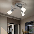 Spotrondell Deckenleuchte Spotlampe LED Glas Alabaster Strahler beweglich Chrom