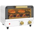 HOMCOM Kleiner Toaster Backofen, 12L Mini-Arbeitsplattenbackofen mit Glastür, Weiß