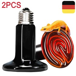 2x Wärmelampe Keramik Heiz Lampe Reptilien Eidechse Heizlampe Infrarotbirne 200W
