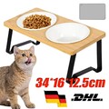 Katzennapf Erhöht, 2Er Set Futternapf Katze Aus Keramik Mit Napfunterlag DHL