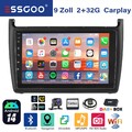DAB+ Für VW Polo 6R 6C 2009-2017 9"Autoradio Android 14 Carplay GPS 2+32G BT KAM