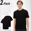 TOM TAILOR Herren Basic T-Shirt 2-er Stück Pack Uni Kurzarm Rundhal Set NEU