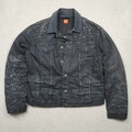Hugo Boss Orange Vintage Herren Jeansjacke Gr. 50 Jacke Schwarz Nieten Denim