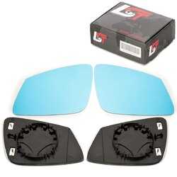 2x Spiegelglas blaugetönt links rechts asphärisch konvex für BMW 1er F20 F21