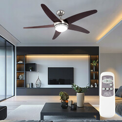 Deckenventilator Deckenleuchte Ventilatorlampe Vor-Rücklauf Fernbedienung Holz