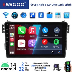 Android 14 Autoradio Carplay Für Suzuki Splash Opel Agila B 04-14 2+32G GPS +Kam