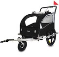 DMS® Fahrradanhänger 2 in 1 Kinderanhänger Fahrrad Anhänger Radanhänger SCHWARZ