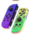 Nintendo Switch Joy Con Controller mit LED, Wireless Gamepad 2er Set Splatoon