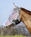 Fliegenmaske, mit Ohrenschutz im Zebra Look, Klettverschluss Pony bis Kalt USG