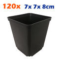 120x Pflanztöpfe Blumentopf 7x7x8 cm Göttinger Vierecktopf Saattopf Anzuchttöpfe