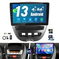 Carplay Android 13 DAB+ Autoradio Für Peugeot 107 Toyota Aygo Citroen C1 64G KAM