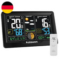 Kalawen Wetterstation Funk Mit Außensensor Digital Farbdisplay Funkwetterstation