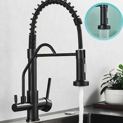 3 Wege Küchenarmatur Abziehbar Trinkwasser 360° Hahn Wasserfilter Mischbatterie