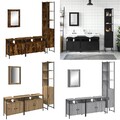 4-tlg. Badmöbel Set Badschrank Spiegelschrank Unterschrank Hochschrank vidaXL