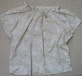 Eterna- angenehme leichte Schlupf-Tunika-Bluse Gr.38 Weiß/Braun Muster Kurzarm