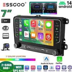 DAB+ BT FM Android 14 Autoradio Für VW Golf 5 6 Polo Touran Tiguan GPS NAVI +KAM