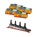 NTY SET Zündspule + 4x NKG Zündkerze passend für Saab 9000 Schrägheck